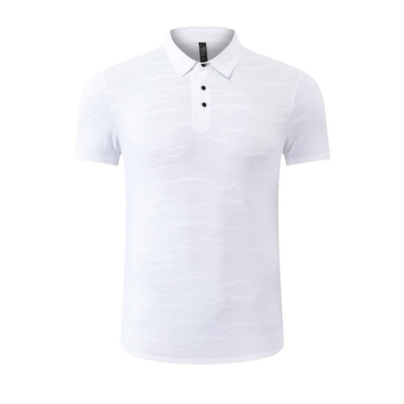 FAHXNVB Men's Ice Silk Seamless T Shirts Quick Dry Short Sleeve Collared Button Shirts Casual Slim Fit Business Work Tennis Tees Tops