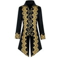 thumbnail image 1 of FAHXNVB Men's Medieval Tailcoat Jacket Embroidery Vintage Gothic Steampunk Tuxedo Long Sleeve Button Down Victorian Frock Coat, 1 of 6