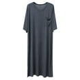 thumbnail image 1 of FAHXNVB Men's Nightshirt Crewneck Short Sleeve Nightgown with Pocket Lightweight Soft Henley Sleep Gowns Nightwear for Sleeping, 1 of 7