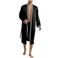 thumbnail image 1 of FAHXNVB Men's Satin Robe Lightweight Long Sleeve Silk Kimono Bathrobe with Shorts Set Comfy Soft Long Sleeve Sleepwear Set, 1 of 3