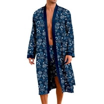 FAHXNVB Men's Silk Satin Robe Silky Kimono Bathrobe with Shorts Set Fashion Printed Lightweight Soft Sleepwear Loungewear Nightwear