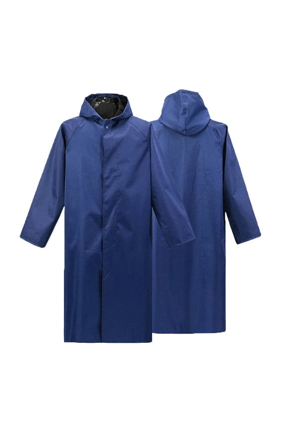 Mens Long Rain Jacket Outdoor Activities Hooded Waterproof Emergency Poncho Lightweight Loose Fishing Raincoat for Men Women
