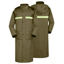 FAHXNVB Mens Long Rain Jacket Reflective Stripes Waterproof Rain Ponch for Outdoor Activities Lightweight Emergency Waterproof Poncho