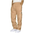 thumbnail image 1 of FAHXNVB Mens Loose Athletic Pants Drawstring Elastic Waist Pants Solid Color Fashion Casual Comfortable Pants with Pockets, 1 of 5