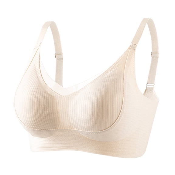 FAHXNVB No Underwire Bras for Women Seamless Push Up Full Coverage Padded Bras Everyday Basic Wirefree Adjustable Straps Bralettes