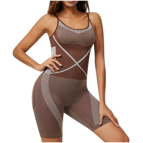 FAHXNVB Plus Size Waist Trainer Bodysuit for Women Shapewear Round Neck Seamless Butt Lifter Full Body Shaper