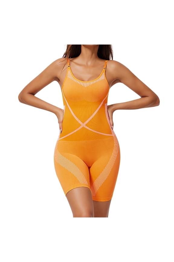 Plus Size Waist Trainer Bodysuit for Women Shapewear Round Neck Seamless Butt Lifter Full Body Shaper
