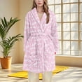 thumbnail image 1 of FAHXNVB Plush Fleece Robe for Women Soft Fluffy Flannel Bathrobe Long Sleeve Winter Warm Cozy Spa Robe With Pockets and Belt, 1 of 2