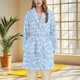 thumbnail image 1 of FAHXNVB Plush Fleece Robe for Women Soft Fluffy Flannel Bathrobe Long Sleeve Winter Warm Cozy Spa Robe With Pockets and Belt, 1 of 2