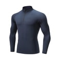 thumbnail image 1 of FAHXNVB Quarter Zip Workout Tops for Men Long Sleeve Mock Neck Shapewear Tops Breathable Athletic Running Stretch Shirts S-XXL, 1 of 4
