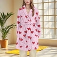 thumbnail image 1 of FAHXNVB Robes For Women Long Sleeve Flannel Fleece Soft Fluffy Bathrobe With Pockets Cute Hearts Printed Winter Warm Plush Cozy Spa Robe, 1 of 2