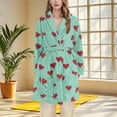 thumbnail image 1 of FAHXNVB Robes For Women Long Sleeve Flannel Fleece Soft Fluffy Bathrobe With Pockets Cute Hearts Printed Winter Warm Plush Cozy Spa Robe, 1 of 2