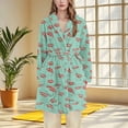 thumbnail image 1 of FAHXNVB Robes For Women Winter Warm Fleece Soft Fluffy Flannel Bathrobe Trendy Printed Long Sleeve Plush Cozy Spa Robe With Pockets, 1 of 2
