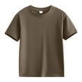 thumbnail image 1 of FAHXNVB Short Sleeve Crewneck T-Shirts for Boys and Girls Cotton Soft Solid Color Shirts Breathable Casual Summer Tees Tops 2-12 Years, 1 of 3