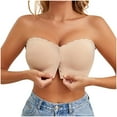 thumbnail image 1 of FAHXNVB Strapless Bra for Women Front Closure Non-Slip Padded Bandeau Bras Comfortable Wavy Edge Invisible Tube Top Bralette, 1 of 5