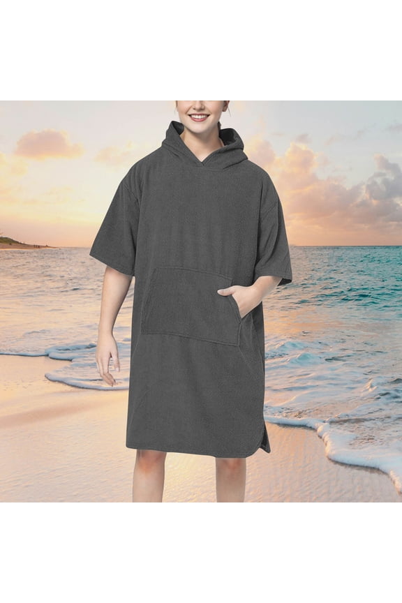 Surf Poncho Changing Robe with Hood for Women Absorbent Quick Dry Microfiber Wetsuit Changing Towel with Pocket