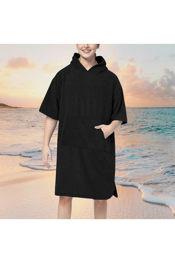 Surf Poncho Changing Robe with Hood for Women Absorbent Quick Dry Microfiber Wetsuit Changing Towel with Pocket