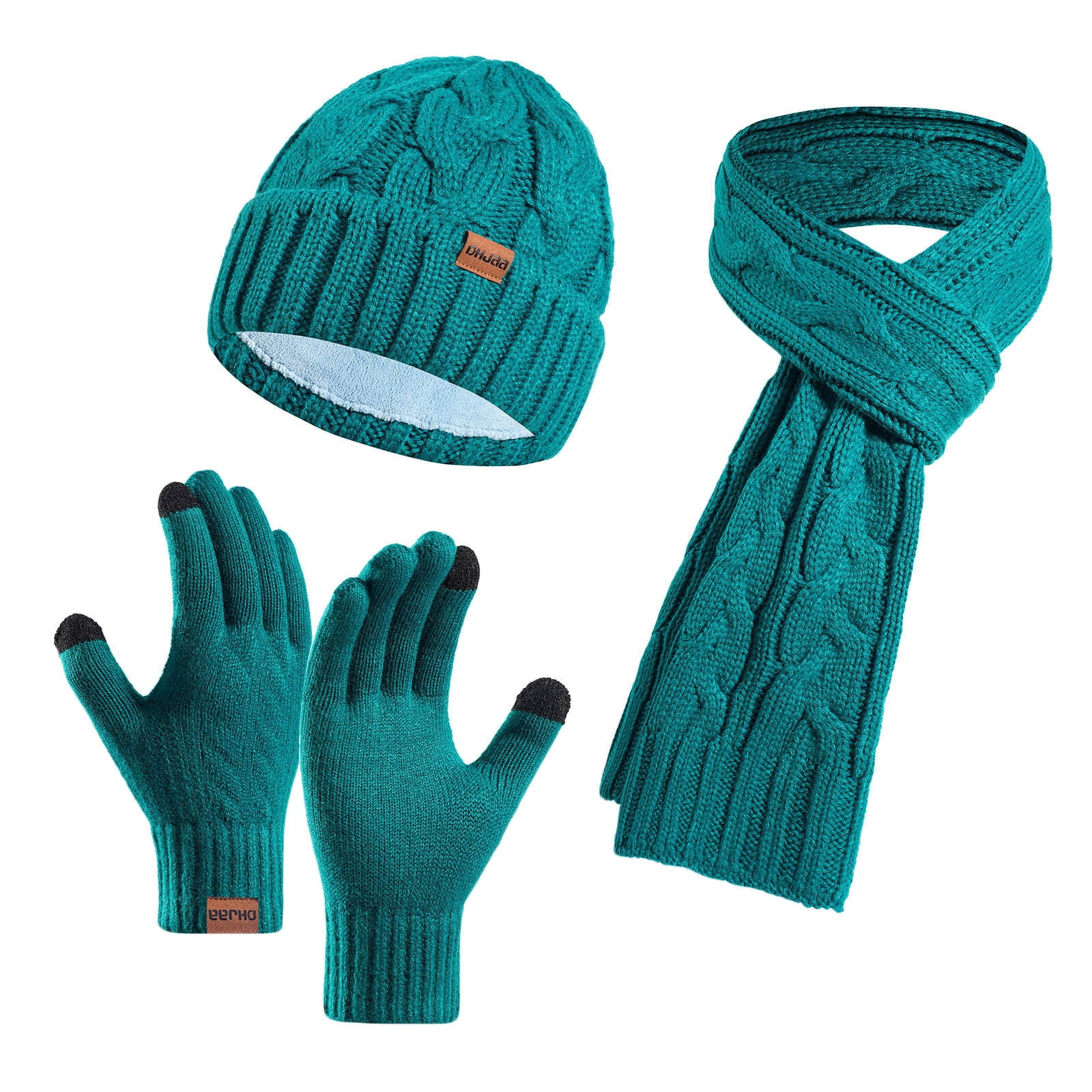 FAHXNVB Winter Beanie Hat Scarf Gloves Set for Men and Women 