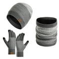 thumbnail image 1 of FAHXNVB Winter Beanie Hat Scarf Knit Gloves Set for Men Beanie Gloves Neck Warmer Set with Warm Knit Fleece Lined, 3 Pieces, 1 of 6