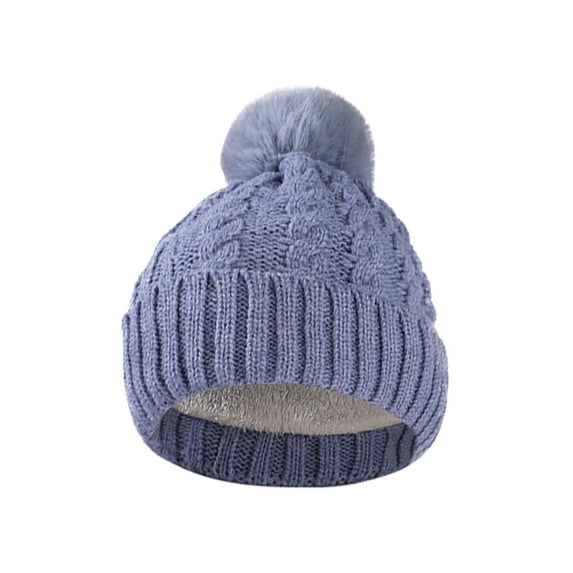 FAHXNVB Winter Beanie Hats for Women with Pom Pom Cable Knit Thicken Thermal Knit Hats Outdoor Cycling Fleece Lined Skull Cap