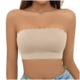 thumbnail image 1 of FAHXNVB Wireless Strapless Bras for Women Push Up Seamless Comfy Bandeau Bralette Comfortable Wavy Edge Invisible Tube Tops, 1 of 6
