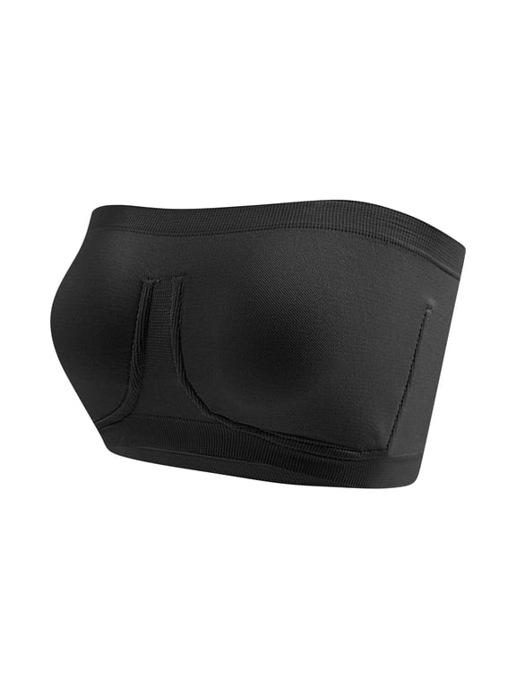 Women Plus Size Strapless Bandeau Bra Wire Free Padded Tube Top Seamless Bralette