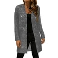 thumbnail image 1 of FAHXNVB Women Sequin Open Front Cardigans Long Sleeve Longline Summer Cardigans Loose Fit Lightweight Party Evening Blazers, 1 of 8