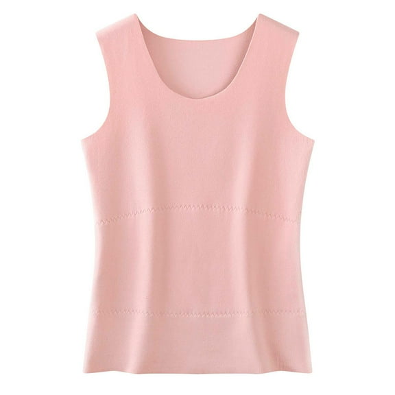 FAHXNVB Women Sleeveless Thermal Tank Top with Bulit-in Bra for Cold Weather Stretch Fleece Camisole Shirt Winter Warm Base Layer Lingerie