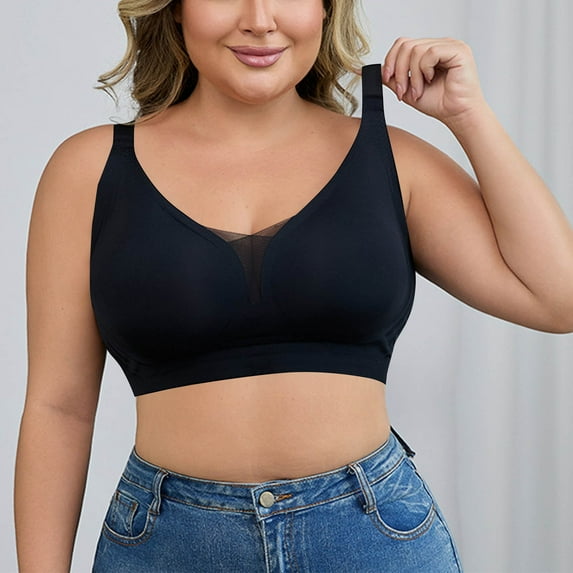 FAHXNVB Women Wirefree Bras for Women Full Coverage No Underwire Seamless Push Up Everyday Bras Comfortable Supportive Padded Bras