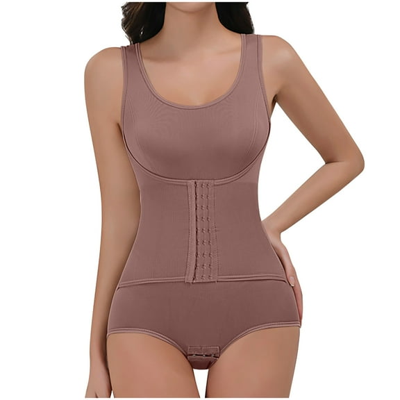 FAHXNVB Women's Bodysuit High Compression Garment Shapewear Post Surgery Compression Garment Tummy Tuck Body Shaper