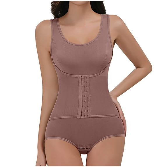 FAHXNVB Women's Bodysuit High Compression Garment Shapewear Post Surgery Compression Garment Tummy Tuck Body Shaper