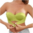 thumbnail image 1 of FAHXNVB Women's Button Front Bandeau Bra Solid Color Strapless Wireless Bras Comfortable Seamless Non Slip Push Up Invisible Tube Tops, 1 of 6