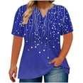 thumbnail image 1 of FAHXNVB Women's Plus Size T-Shirts V-Neck Graphic Print Soft Cotton Short Sleeve Breathable Tees Tops Fashion Casual Cozy Loose Shirts,XXXL,Dark Blue, 1 of 4