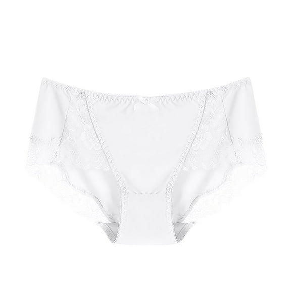 FAHXNVB Women's Silk Underwear High Waist Lace Hipster Panties Ultra Soft Breathable Full Coverage Bikini Panties for Women