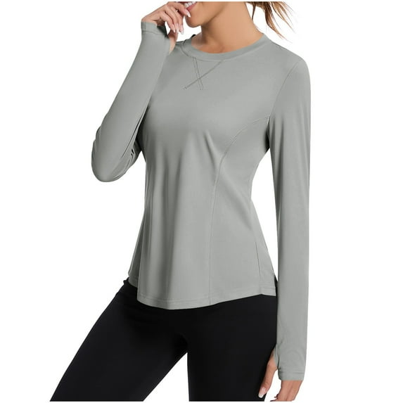 FAHXNVB Women's UPF 50+ Sun T-Shirts Long Sleeve Workout UV Protection Athletic Running Gym Tops Lightweight Quick Dry Hiking Outdoor Top