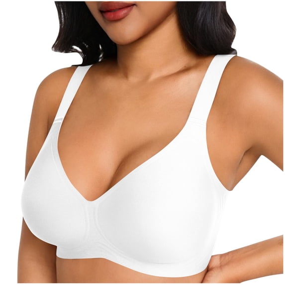 FAHXNVB Women's Wirefree Comfort Bra Push Up Adjustable Strap Lightweight Breathable Bras Solid Color Soft Comfortable Everyday Bra