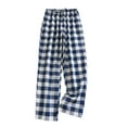 thumbnail image 1 of FAHXNVB Womens Cotton Pajama Pants Plaid Sleep Lounge Pj Bottoms With Pockets Lightweight Casual Stretch Wide Leg Sleepwear Pants, 1 of 3