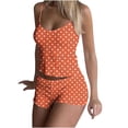 thumbnail image 1 of FAHXNVB Womens Pajamas Set Casual Polka Dot Printed Sleepwear Soft Pj Sets 2 Piece Sleeveless Cropped Cami Top and Shorts Loungewear S-XXL, 1 of 6