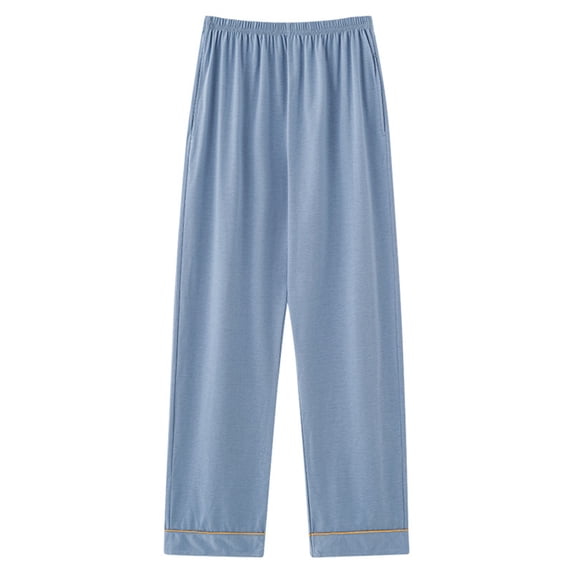 FAHXNVB Womens Plus Size Pajama Pants Straight Leg Lounge Pj Bottoms Lightweight Elastic Waist Soft Comfy Sleep Pants for Women,XXXL,Light Blue