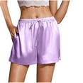 thumbnail image 1 of FAHXNVB Womens Silk Satin Pajama Shorts Casual Sleep Shorts Summer Sleep Pj Short with Pockets Soft Solid Color Shorts, 1 of 4