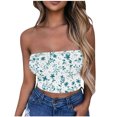 thumbnail image 1 of FAHXNVB Womens Summer Tube Tops Fashion Y2K Going Out Basic Backless Strapless Bandeau Crop Top Lightweight Casual Tunics Tank Tops, 1 of 4