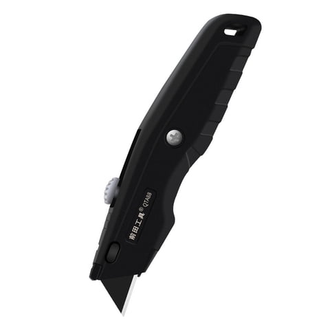 FAHZON Folding Utility Knife, Multifunctional T-Type Pocket Knife with Hook Blade, Retractable Box Cutter for PVC Floor, Carpet, Cardboard, and Cable Stripping, Ergonomic Non-Slip Handle