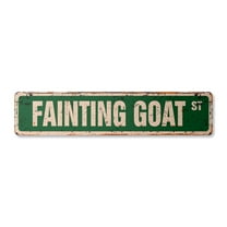 FAINTING GOAT Vintage Plastic Street Sign farm animals funny festival party | Indoor/Outdoor | 18" Wide