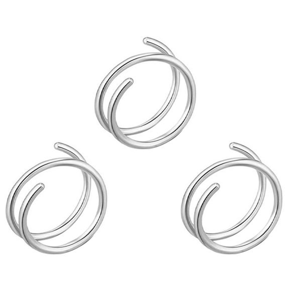 FAIOIN 6/8/10mm Spiral Nose Hoop Double Nose Ring Hoop For Single Piercing Twist Nose Ring Hoop Piercing Jewelry