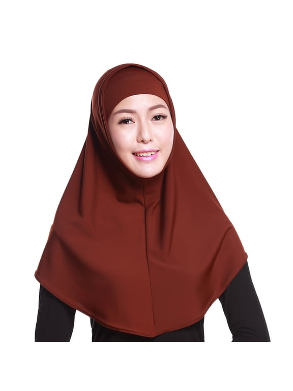Womens 2 Piece Solid Color Amira Jersey Muslim Hijab Soft Cotton Stretch for Hea