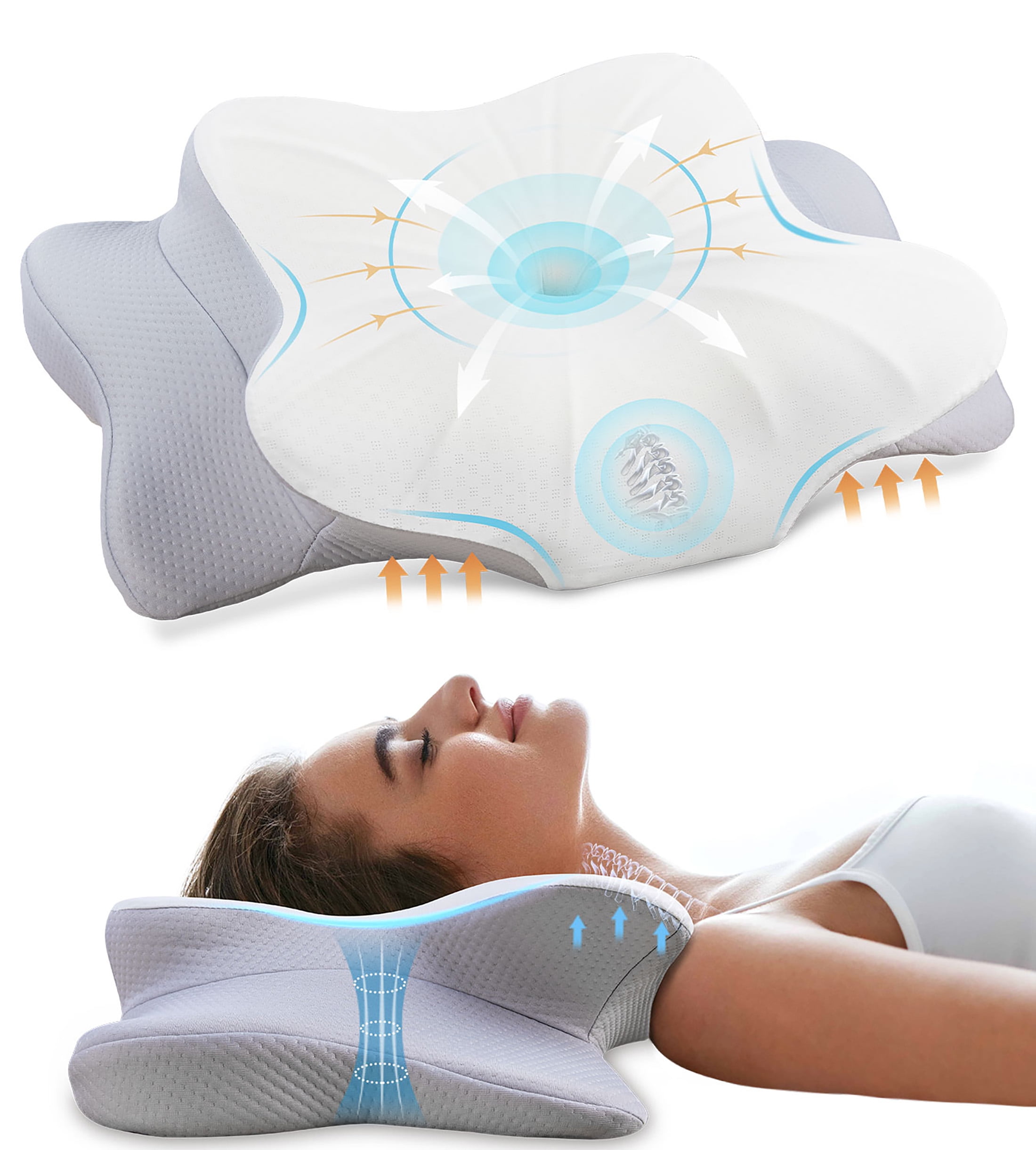 FAIORD Cervical Pillow for Neck Pain Relief,Contour Memory Foam