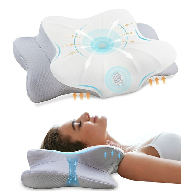 FAIORD Cervical Pillow for Neck Pain Relief,Contour Memory Foam ...