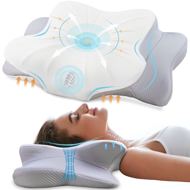 FAIORD Cervical Pillow for Neck Pain Relief,Contour Memory Foam,Ergonomic Orthopedic Neck