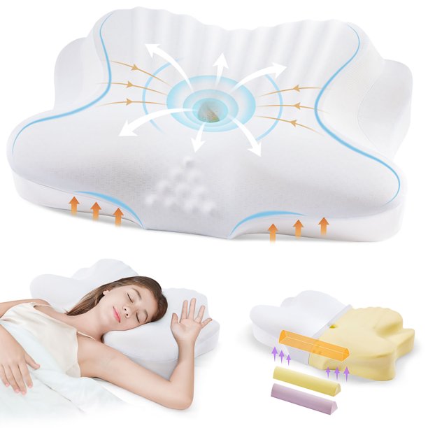 FAIORD Cervical Pillow for Neck and Shoulder Pain,Ergonomic Contoured