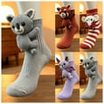 thumbnail image 1 of FAIOROI 3D Plush Animal Crew Socks for Women, Cute Cartoon Stuffed Toy Socks, Soft Cozy Knit Holiday Christmas Sock, 1 of 7